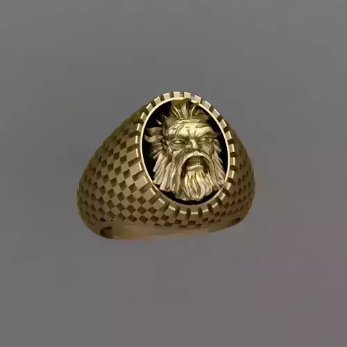 Norsemen Heads Ring 3D Print Model