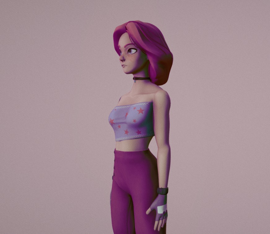 Stylized 3D Female Character Model Ready for Games Animations 3D model_3