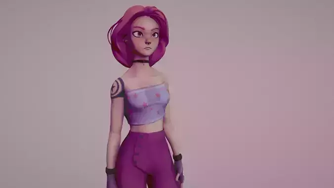 Stylized 3D Female Character Model Ready for Games Animations 3D model Stylized 3D Female Character Model Ready for Games Animations 3D model