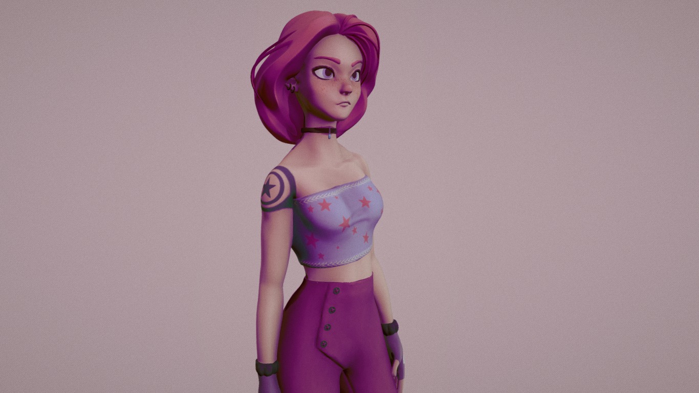 Stylized 3D Female Character Model Ready for Games Animations 3D model_1
