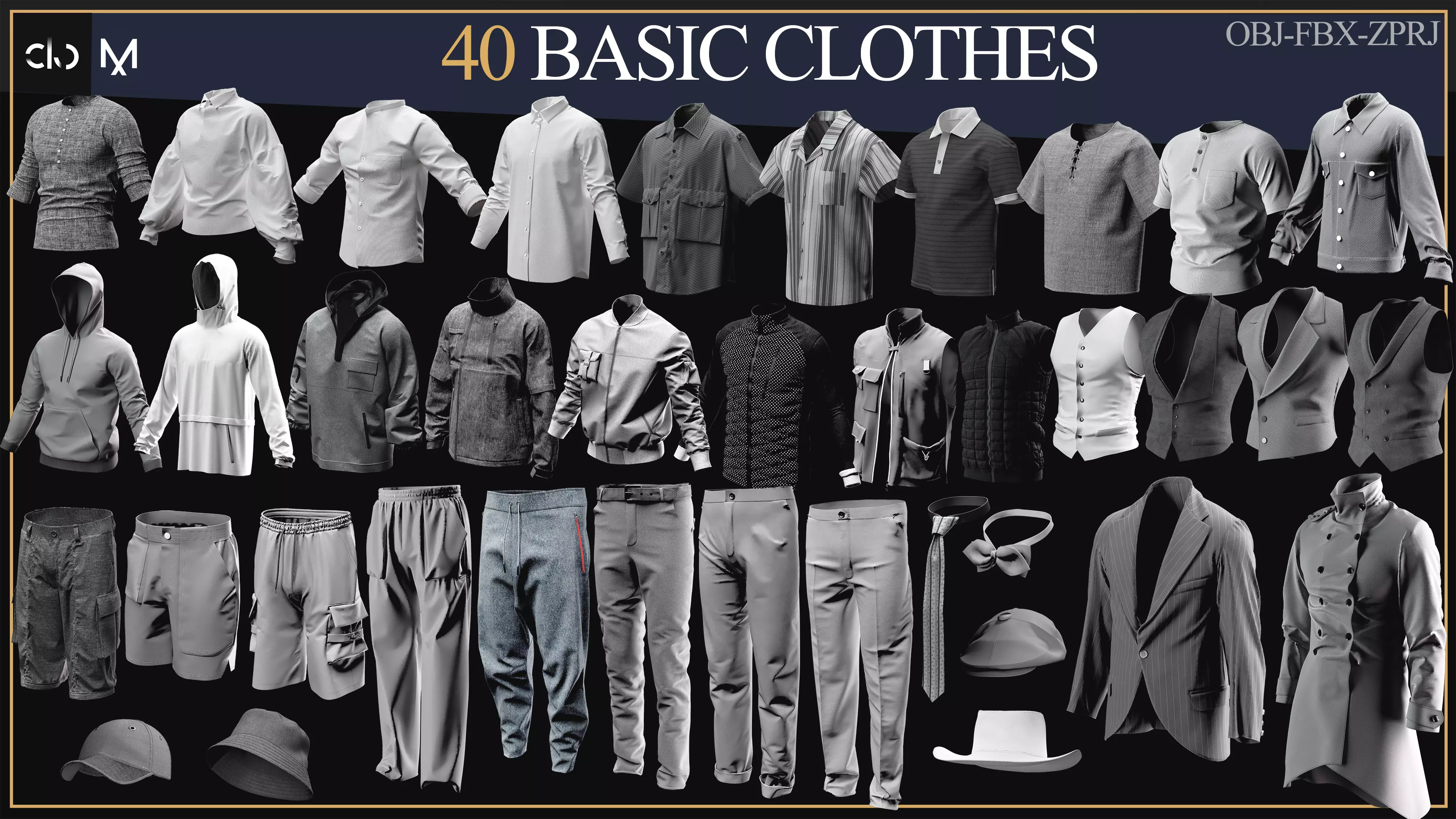 40 Men Clothes-MEGA PACK 3D print model_0