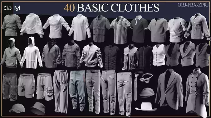 40 Men Clothes-MEGA PACK 3D print model