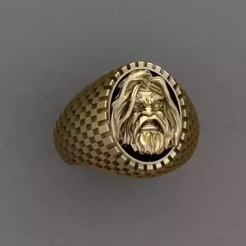 Norsemen Heads Ring 3D Print Model