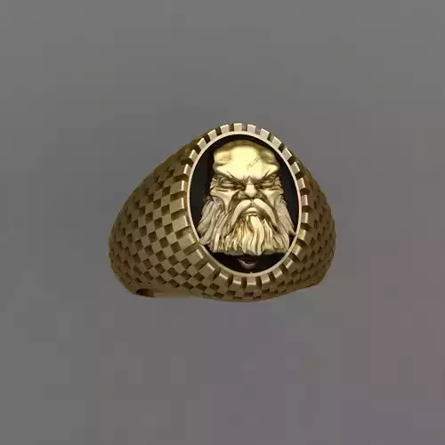 Norsemen Heads Ring 3D Print Model 3D print model
