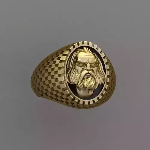 Norsemen Heads Ring 3D Print Model