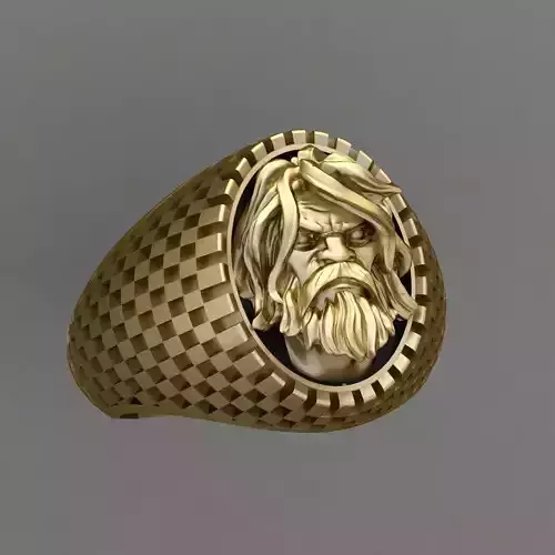 Norsemen Heads Ring 3D Print Model