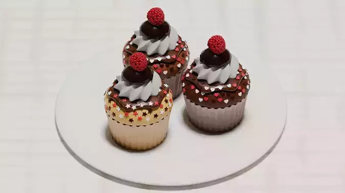 Raspberry Cupcakes with Toppings