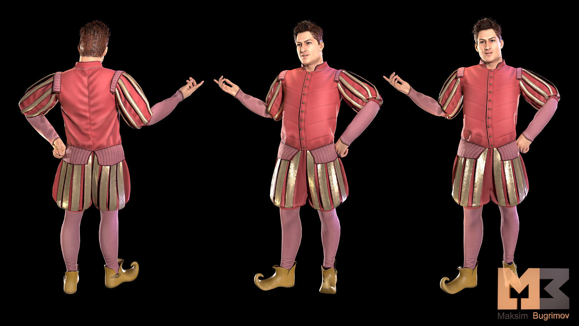 NPC Servant Low-poly 3D model_4