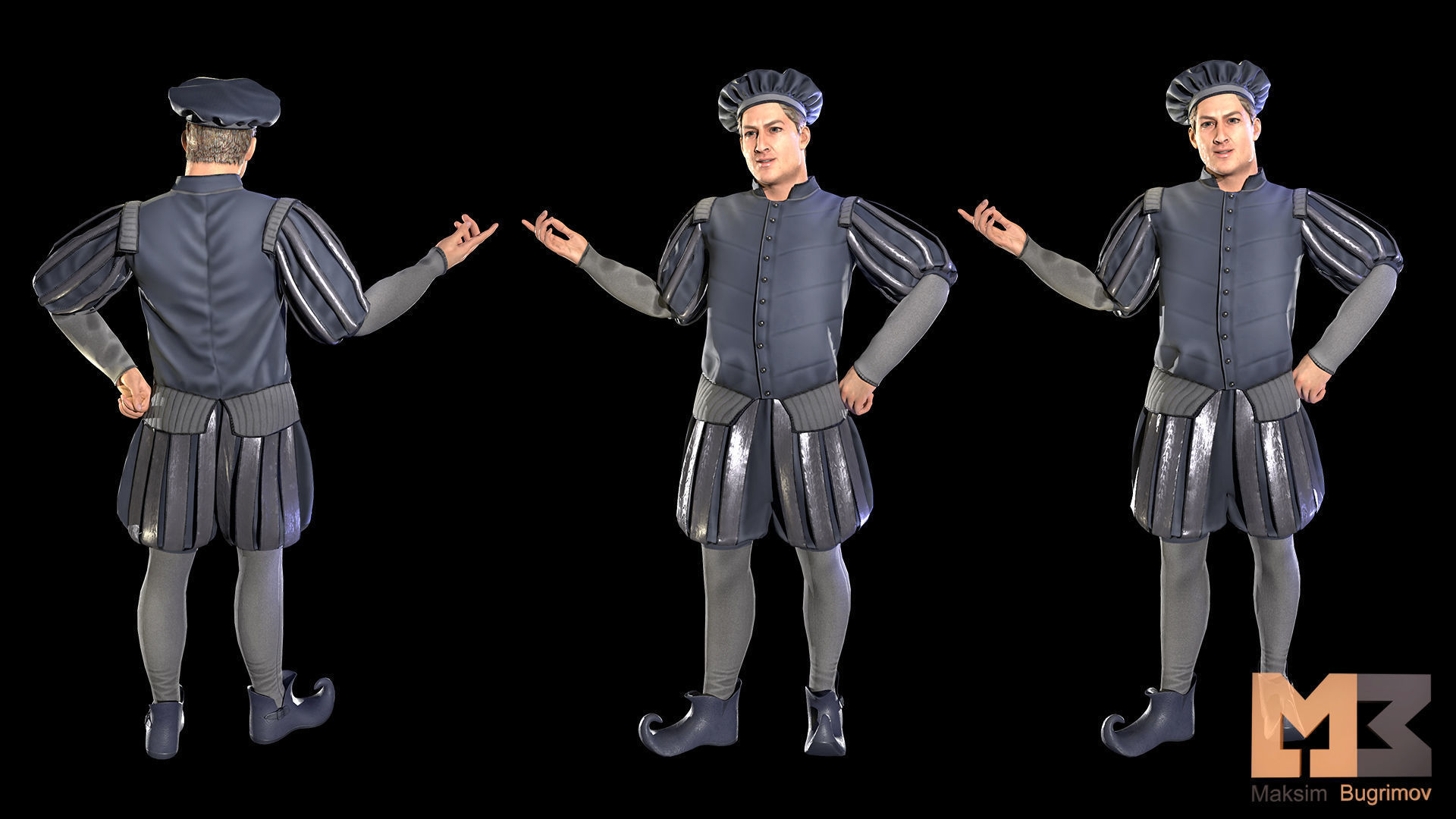 NPC Servant Low-poly 3D model_9