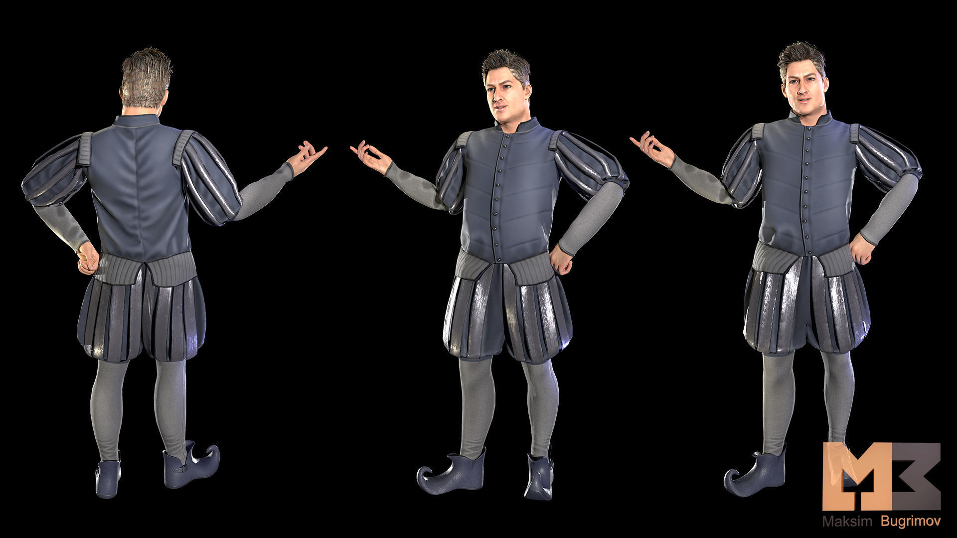 NPC Servant Low-poly 3D model_8