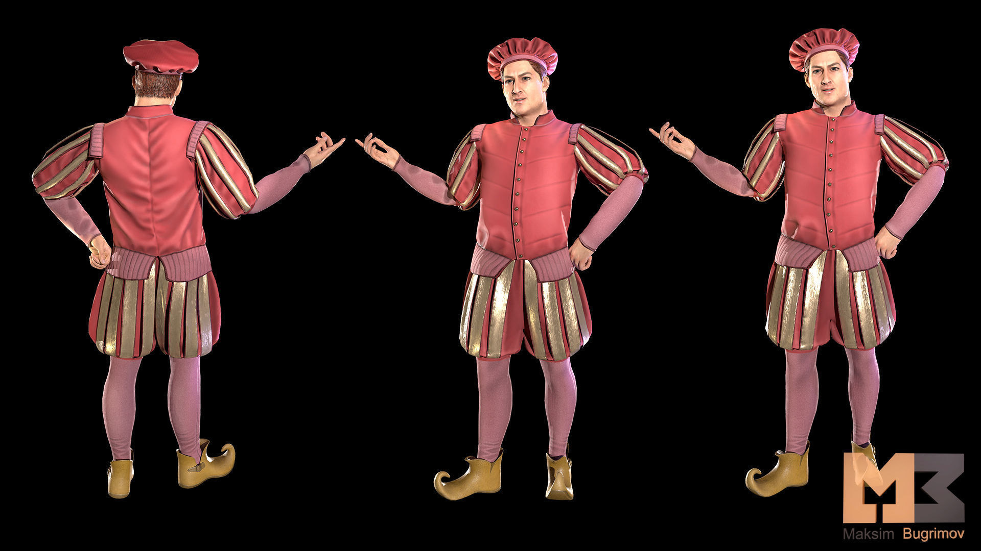 NPC Servant Low-poly 3D model_5