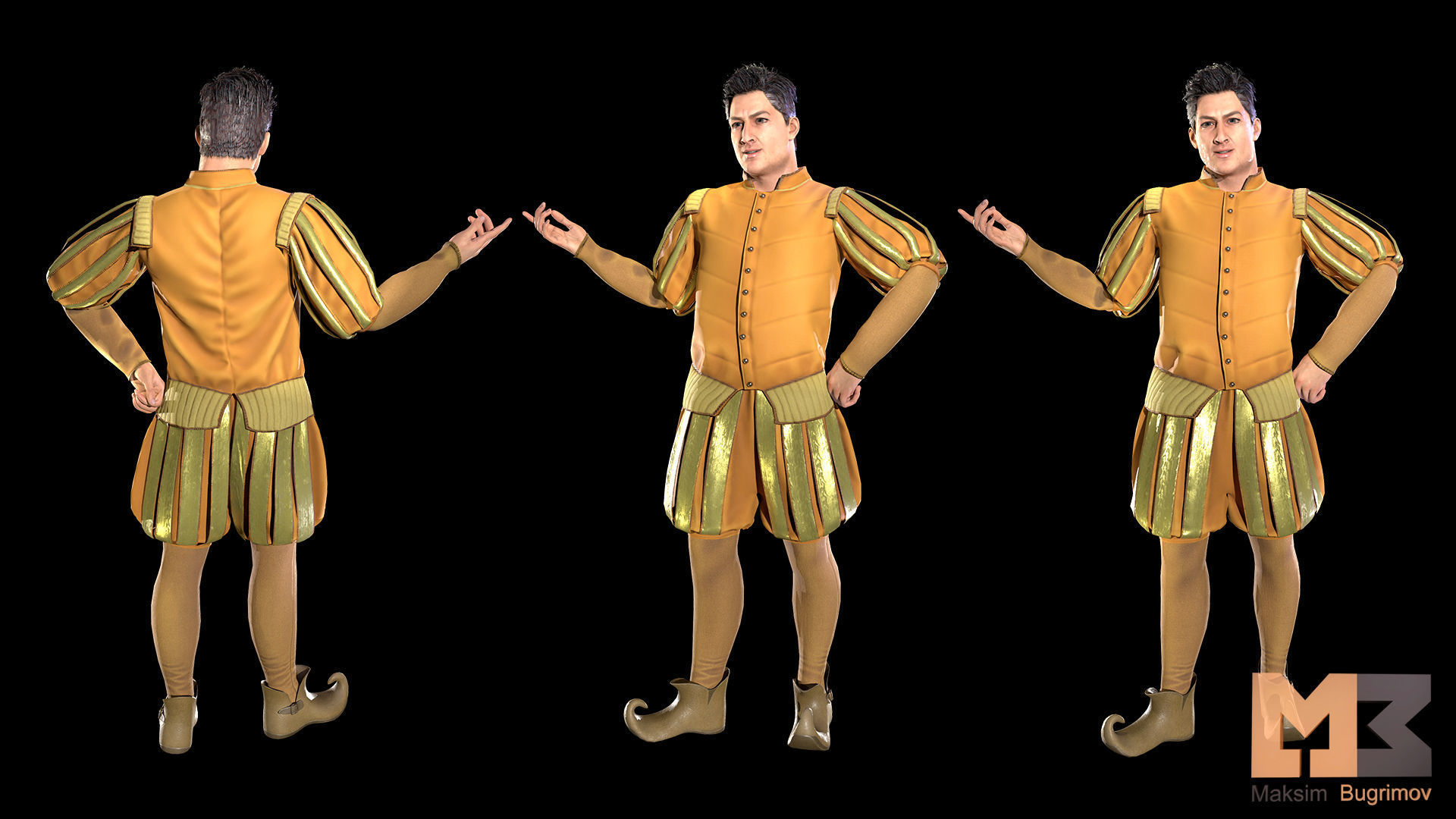 NPC Servant Low-poly 3D model_6