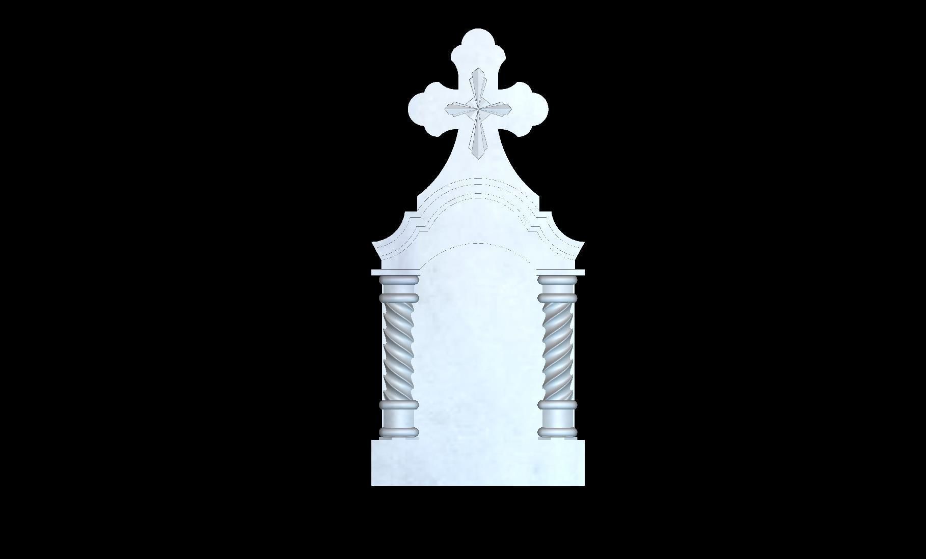 Cross with Columns 3D STL Model for CNC 3D print model_1