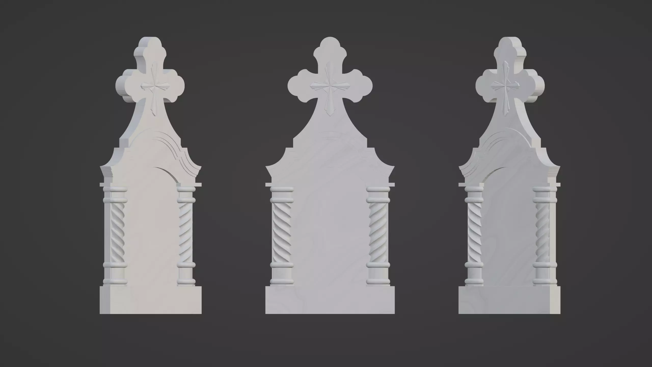 Cross with Columns 3D STL Model for CNC 3D print model_0