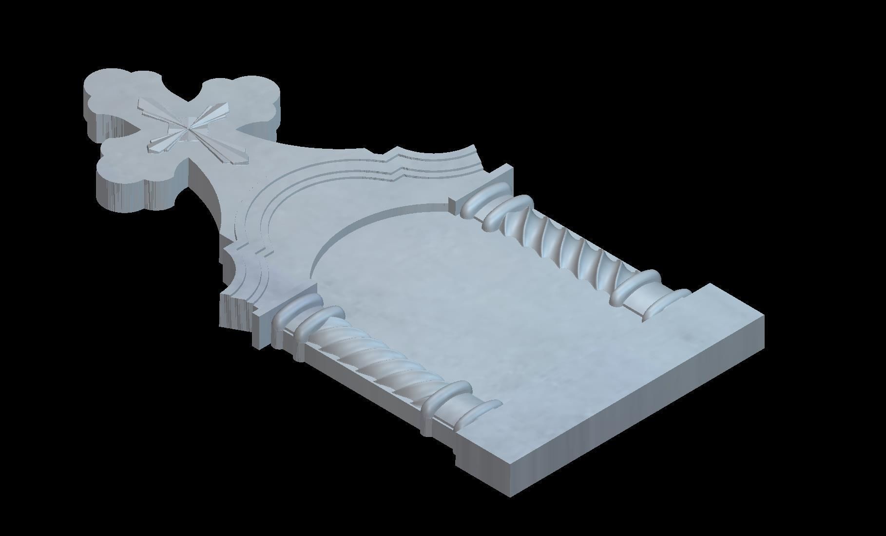 Cross with Columns 3D STL Model for CNC 3D print model_3