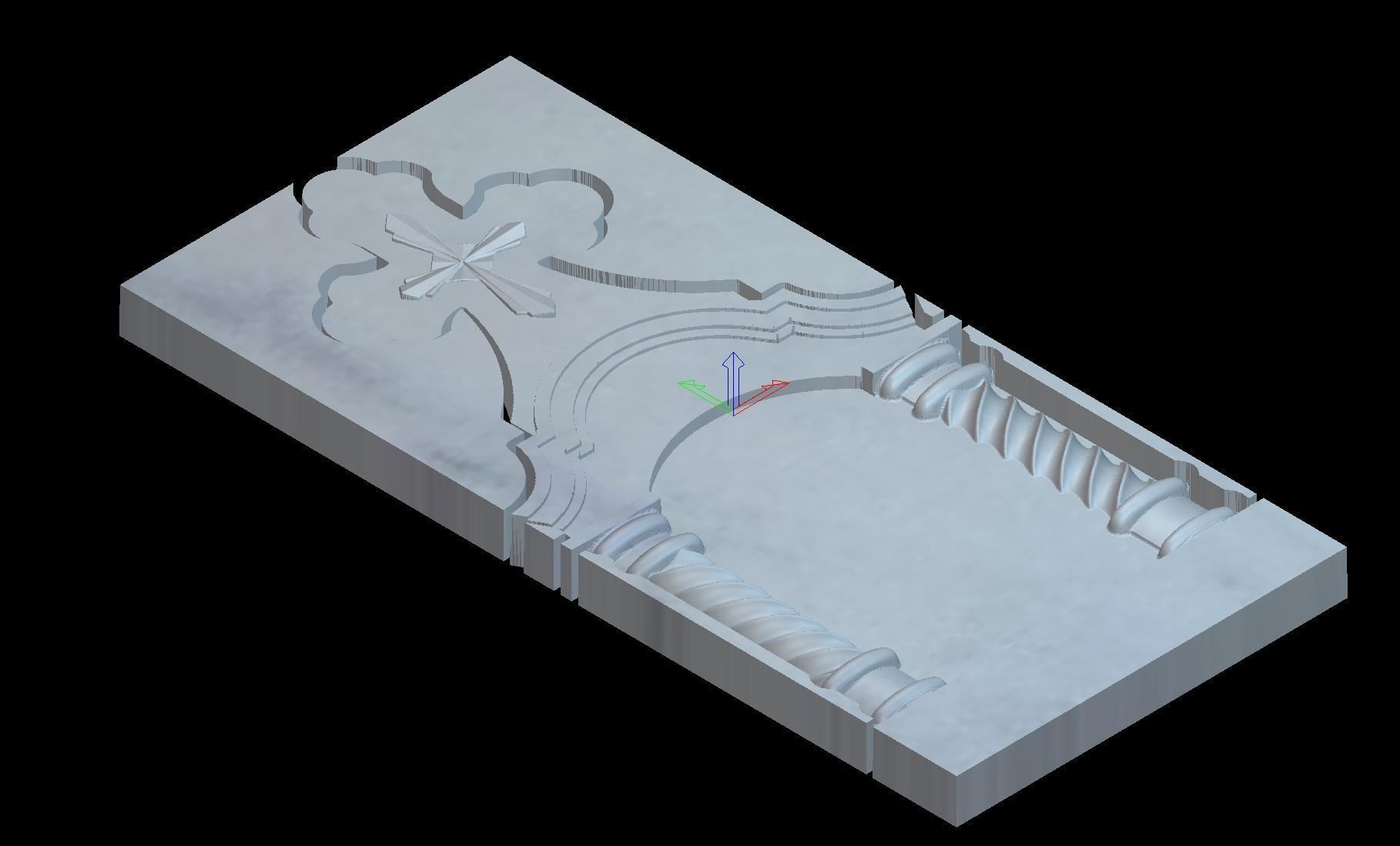 Cross with Columns 3D STL Model for CNC 3D print model_4