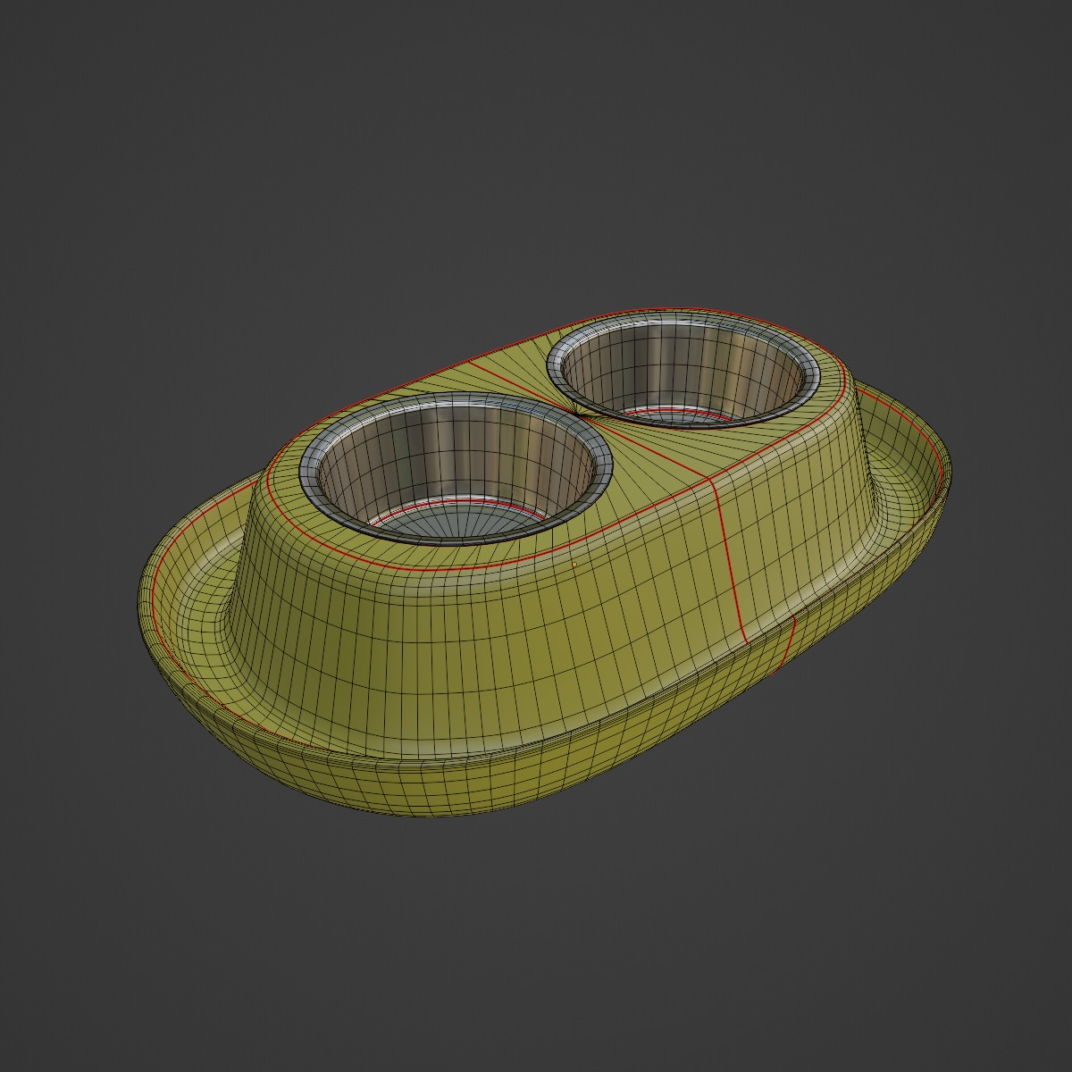 Plastic Pet Bowl 04 3D model_7
