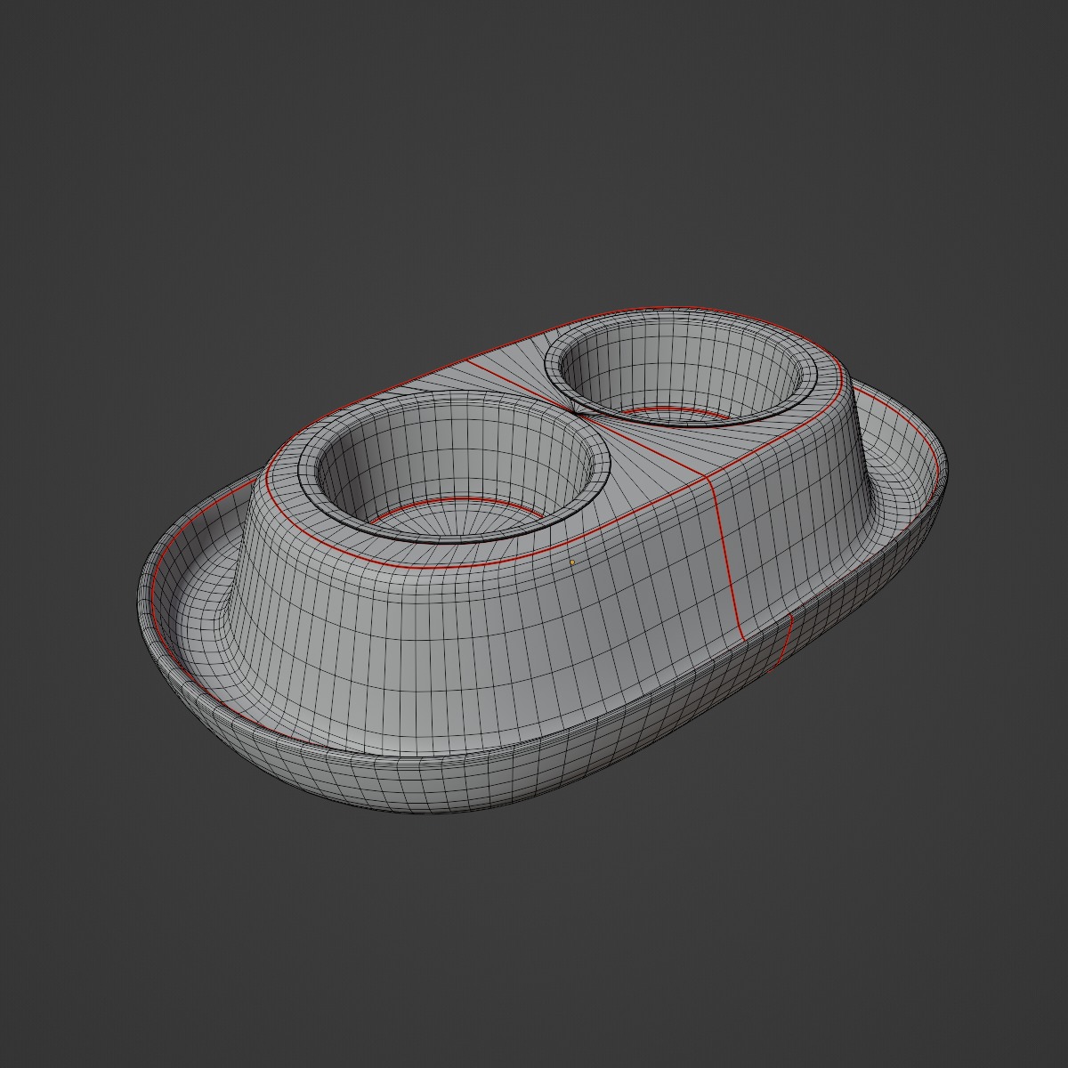 Plastic Pet Bowl 04 3D model_9