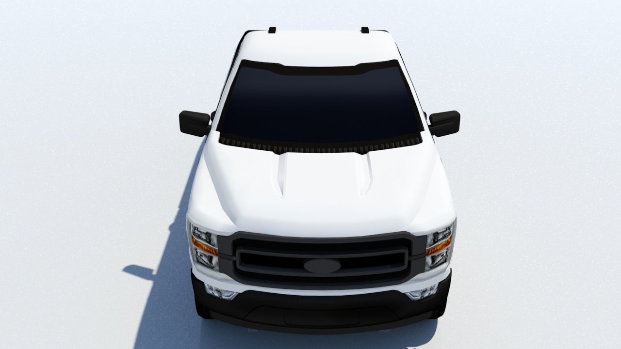 half ton Pickup truck regular cab low poly static Low-poly 3D model_12