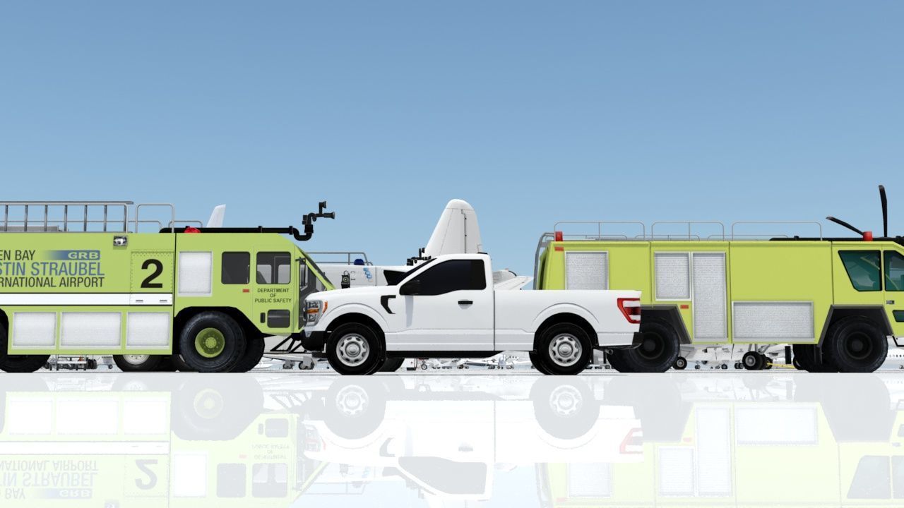 half ton Pickup truck regular cab low poly static Low-poly 3D model_2