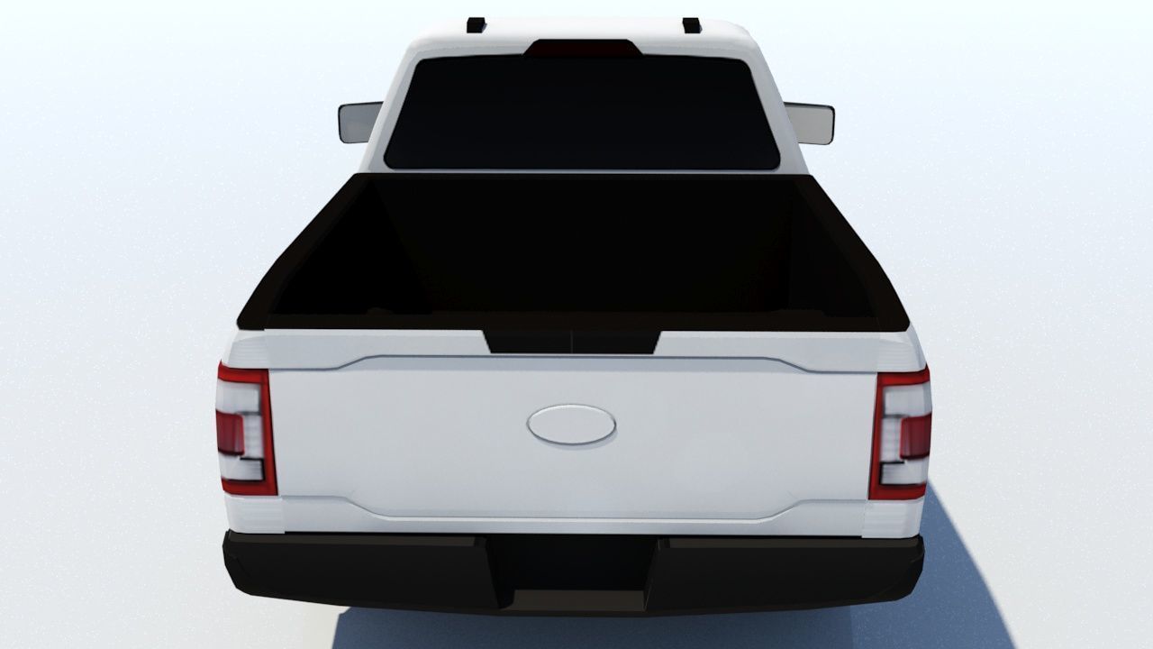half ton Pickup truck regular cab low poly static Low-poly 3D model_8