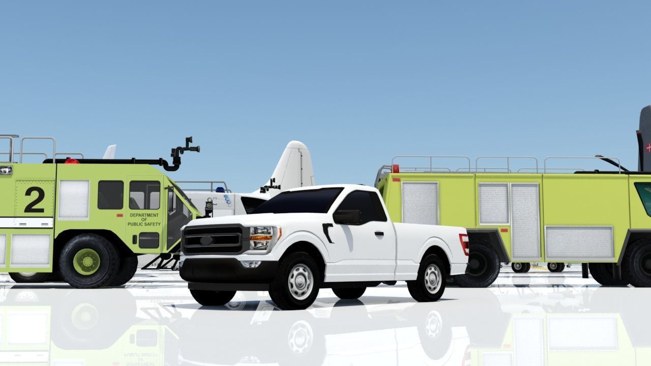 half ton Pickup truck regular cab low poly static Low-poly 3D model_3