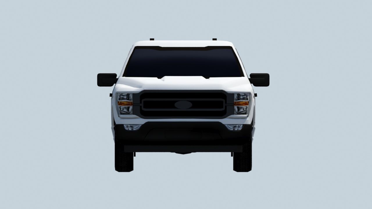 half ton Pickup truck regular cab low poly static Low-poly 3D model_14