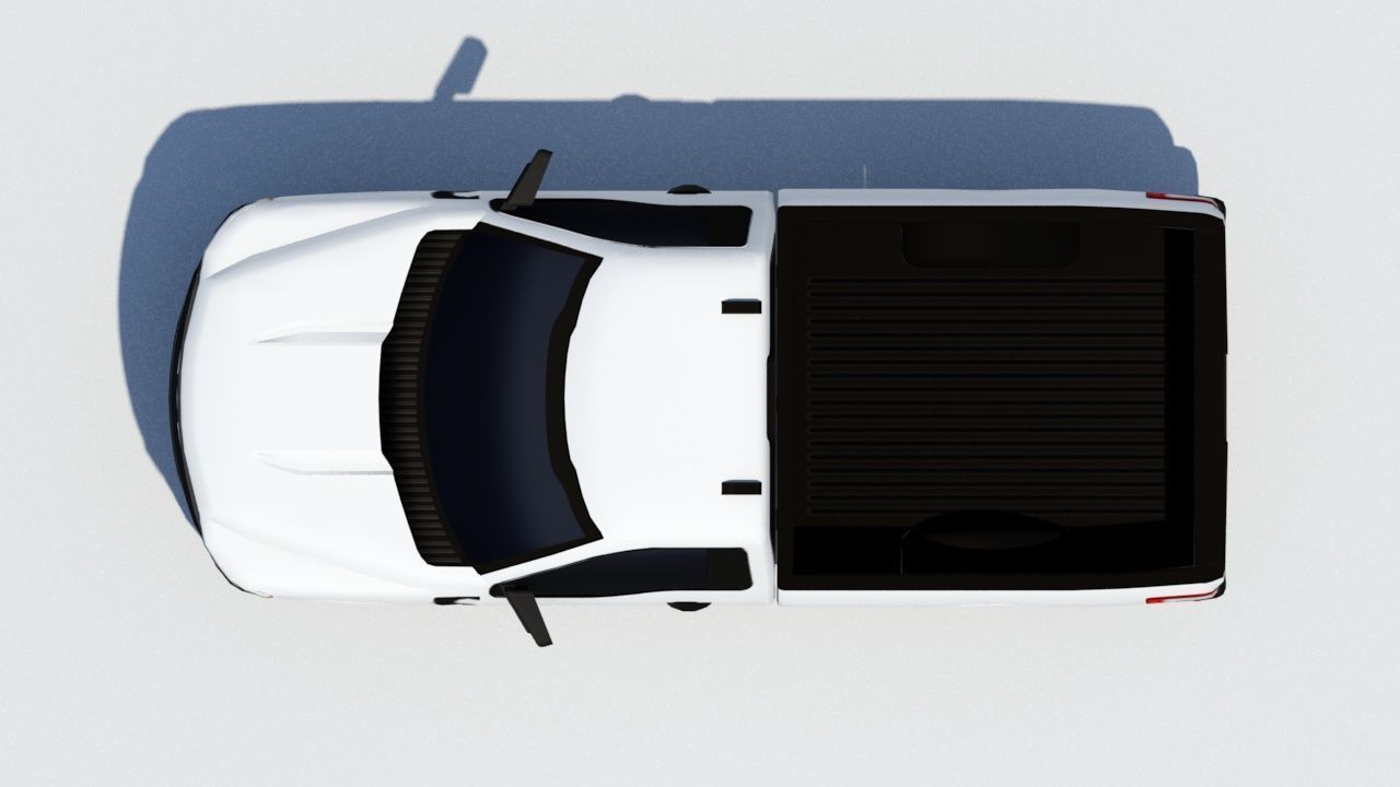 half ton Pickup truck regular cab low poly static Low-poly 3D model_17