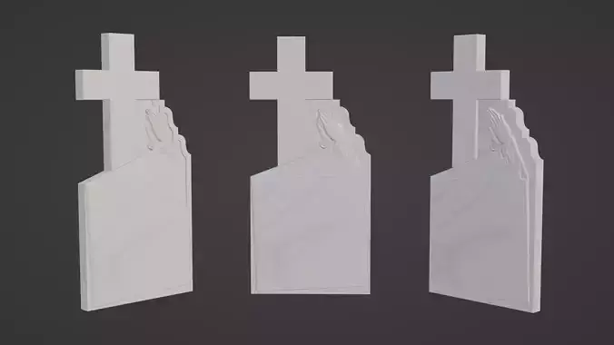 Cross with Book and Hands 3D STL Model for CNC