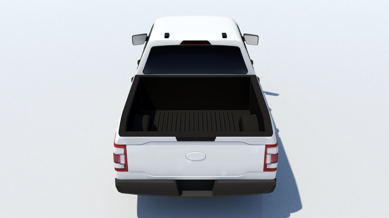 half ton Pickup truck 4 door cab low poly static Low-poly 3D model_4