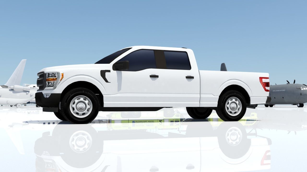 half ton Pickup truck 4 door cab low poly static Low-poly 3D model_1
