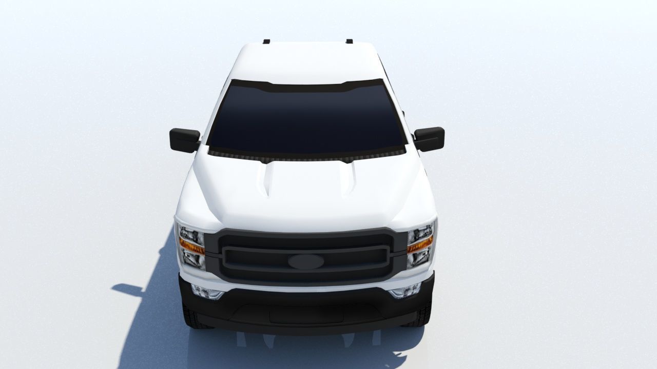 half ton Pickup truck 4 door cab low poly static Low-poly 3D model_8