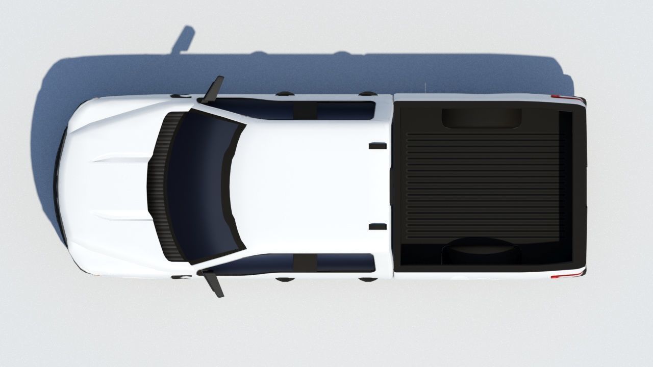 half ton Pickup truck 4 door cab low poly static Low-poly 3D model_10