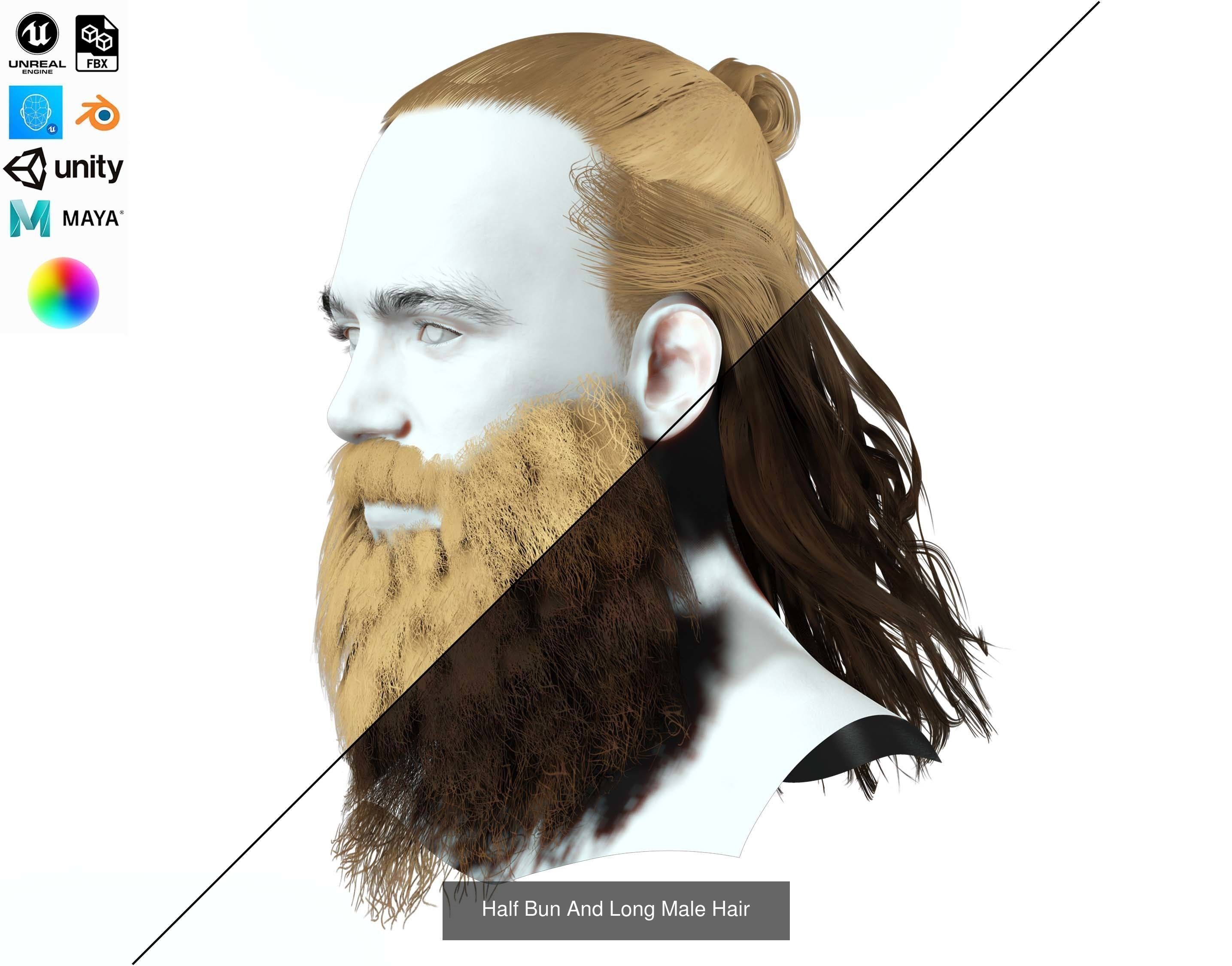 Ultimate hair pack for game and render 3D Model Collection_25