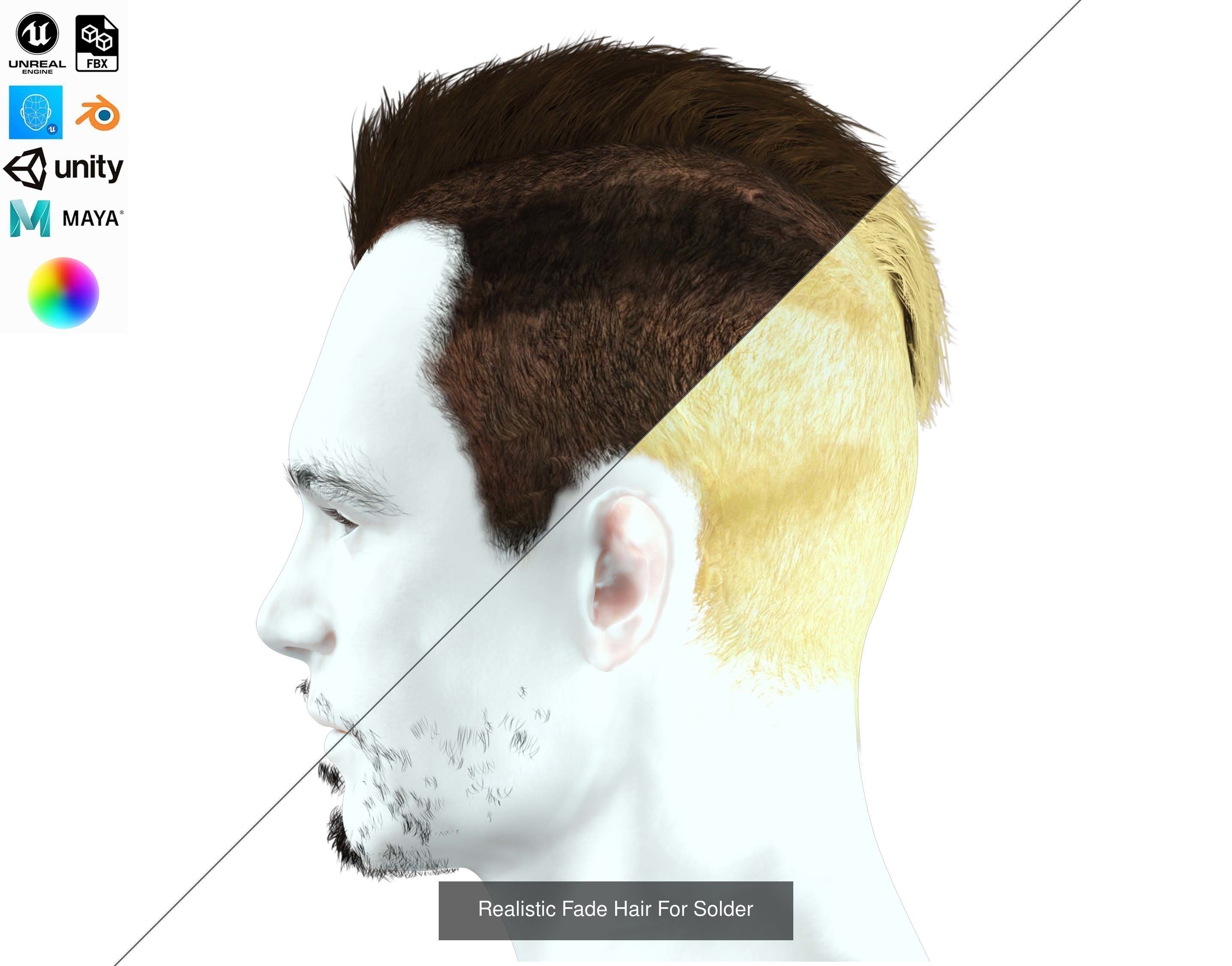 Ultimate hair pack for game and render 3D Model Collection_39