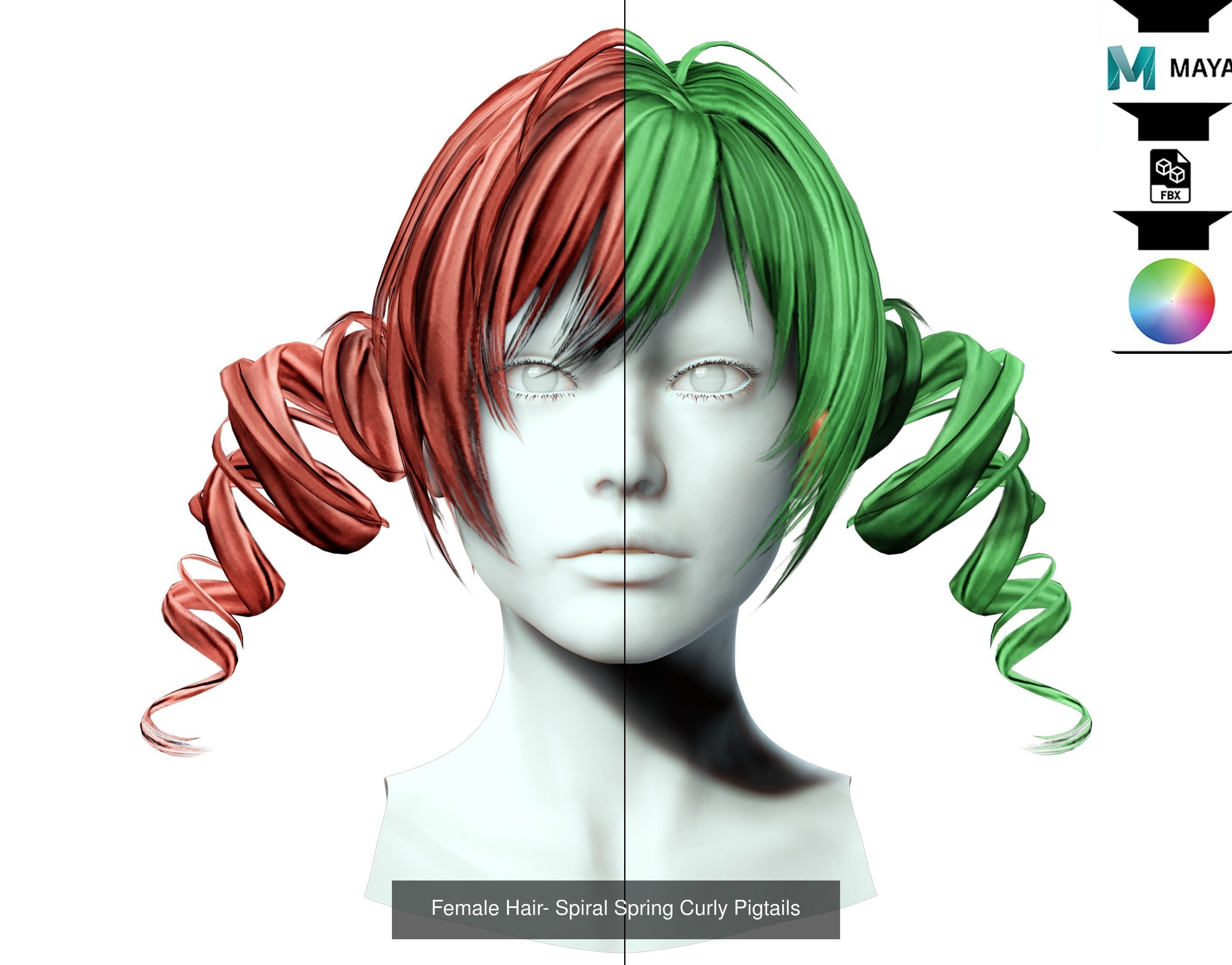 Ultimate hair pack for game and render 3D Model Collection_97