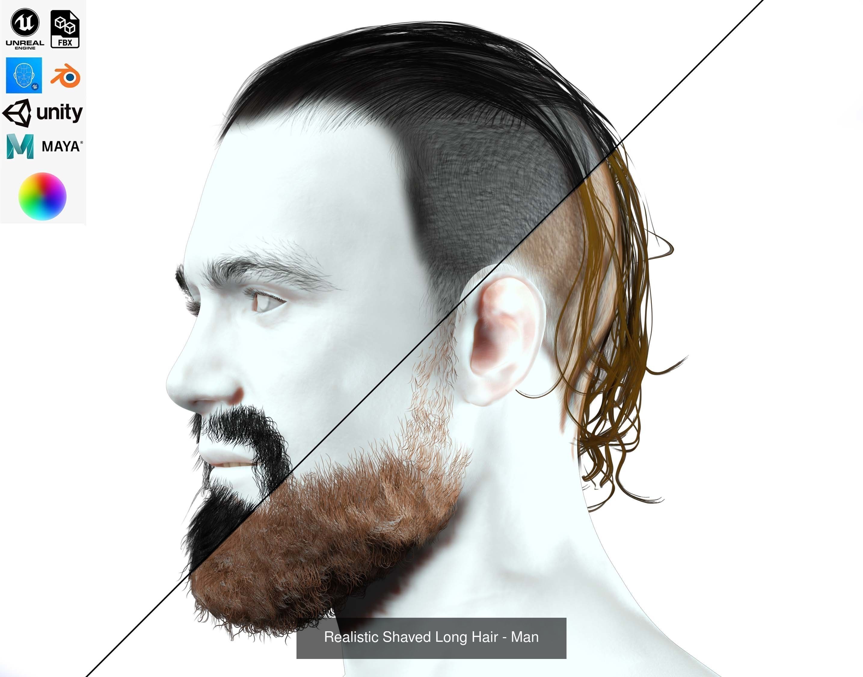 Ultimate hair pack for game and render 3D Model Collection_15