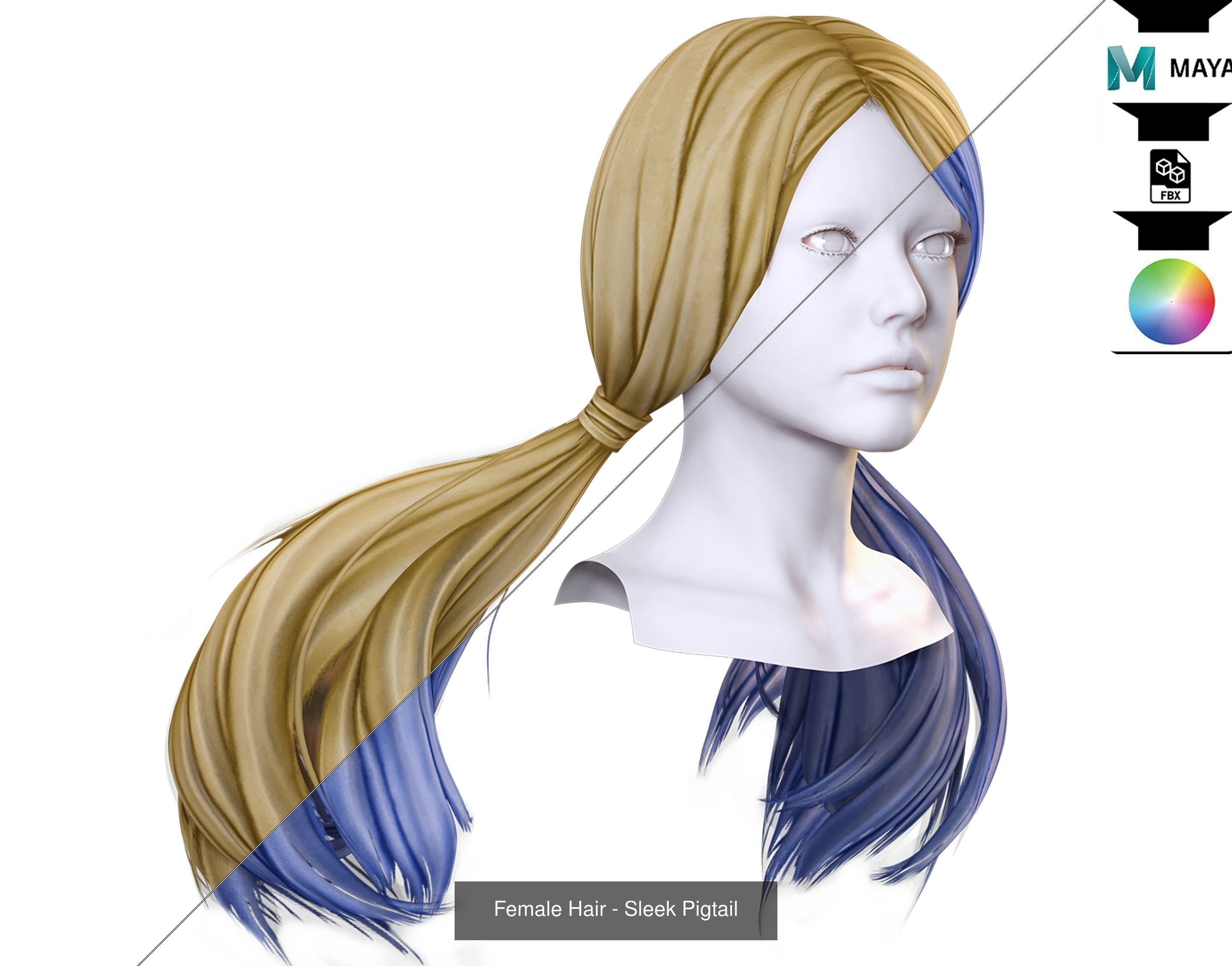 Ultimate hair pack for game and render 3D Model Collection_95