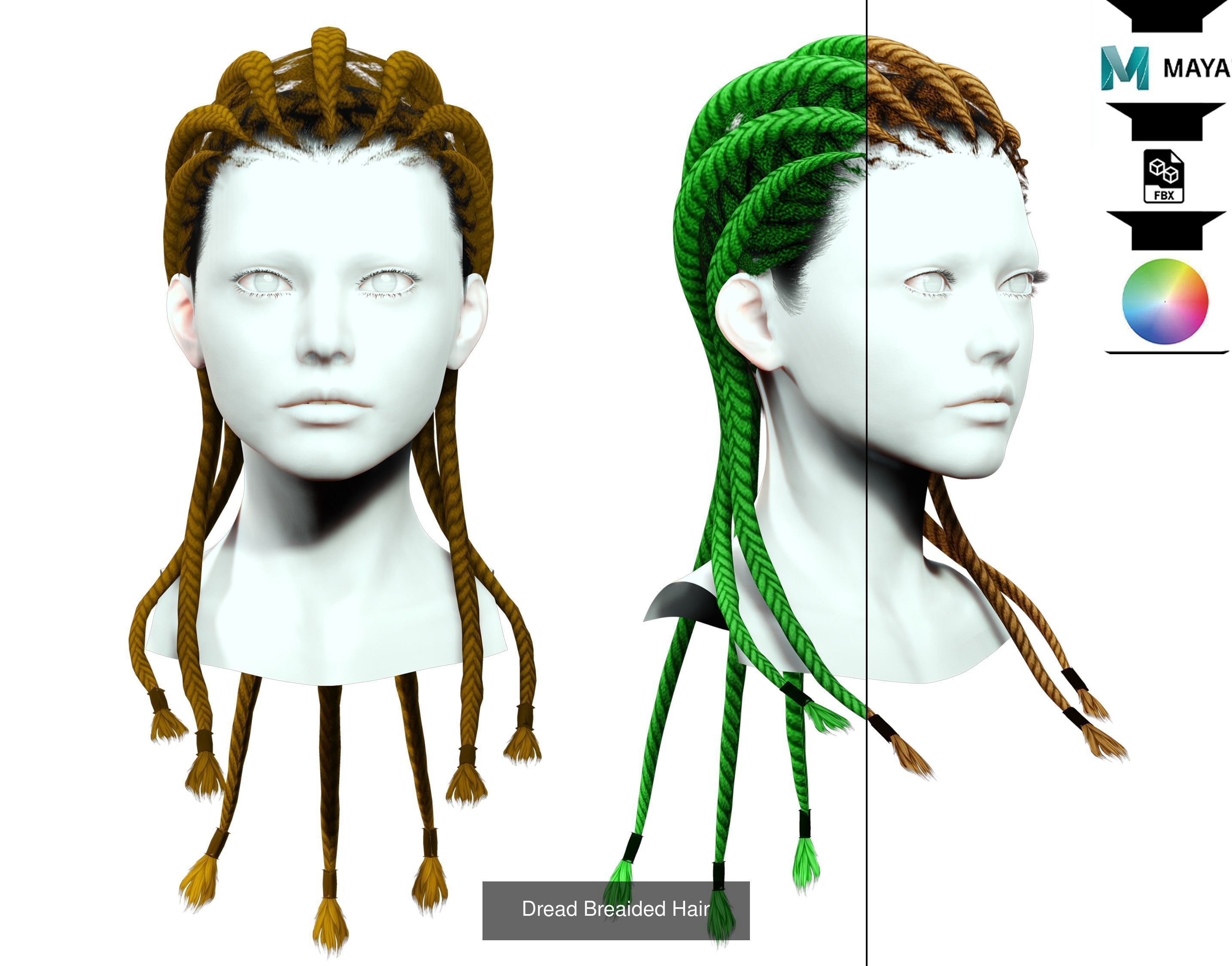 Ultimate hair pack for game and render 3D Model Collection_101
