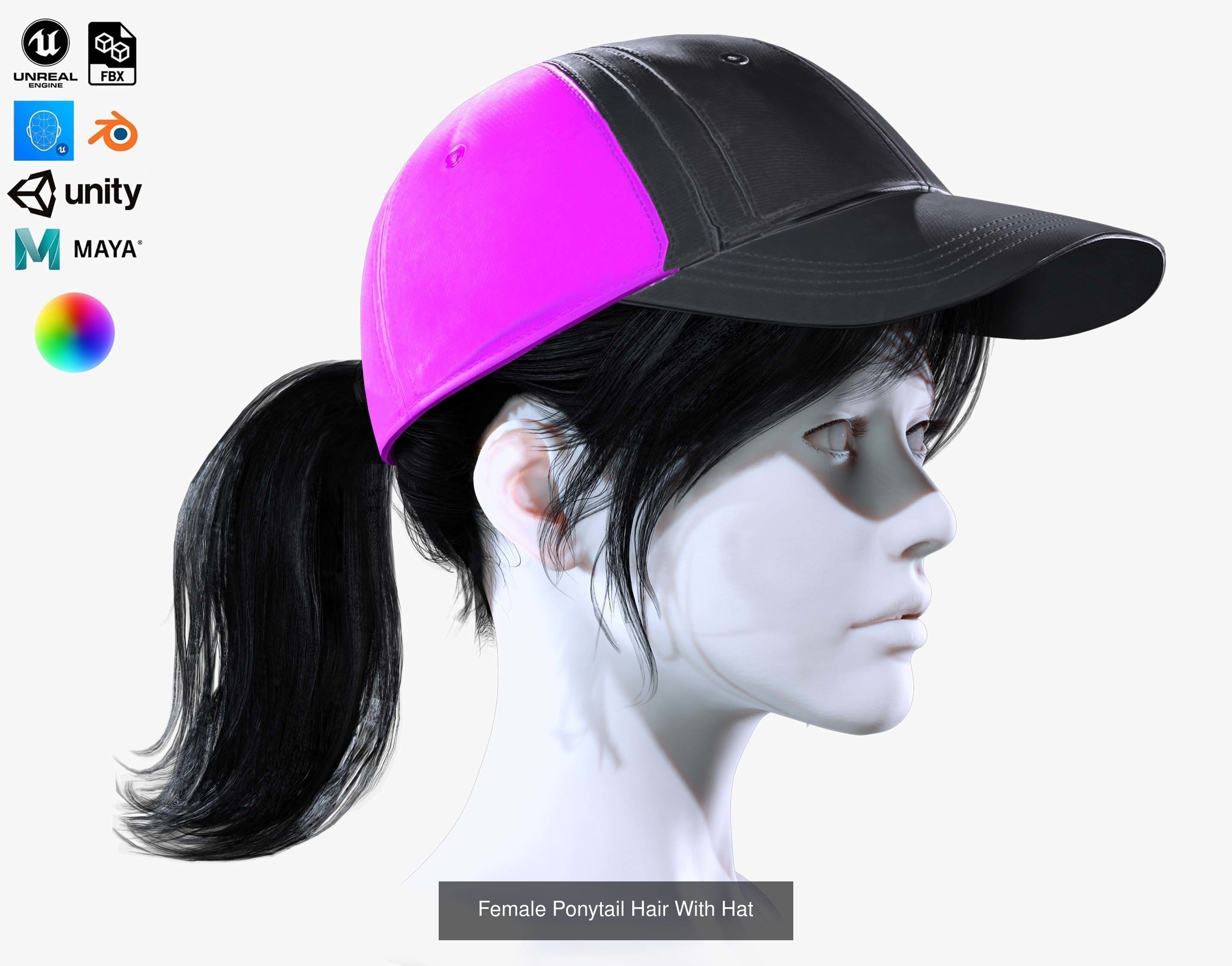 Ultimate hair pack for game and render 3D Model Collection_82