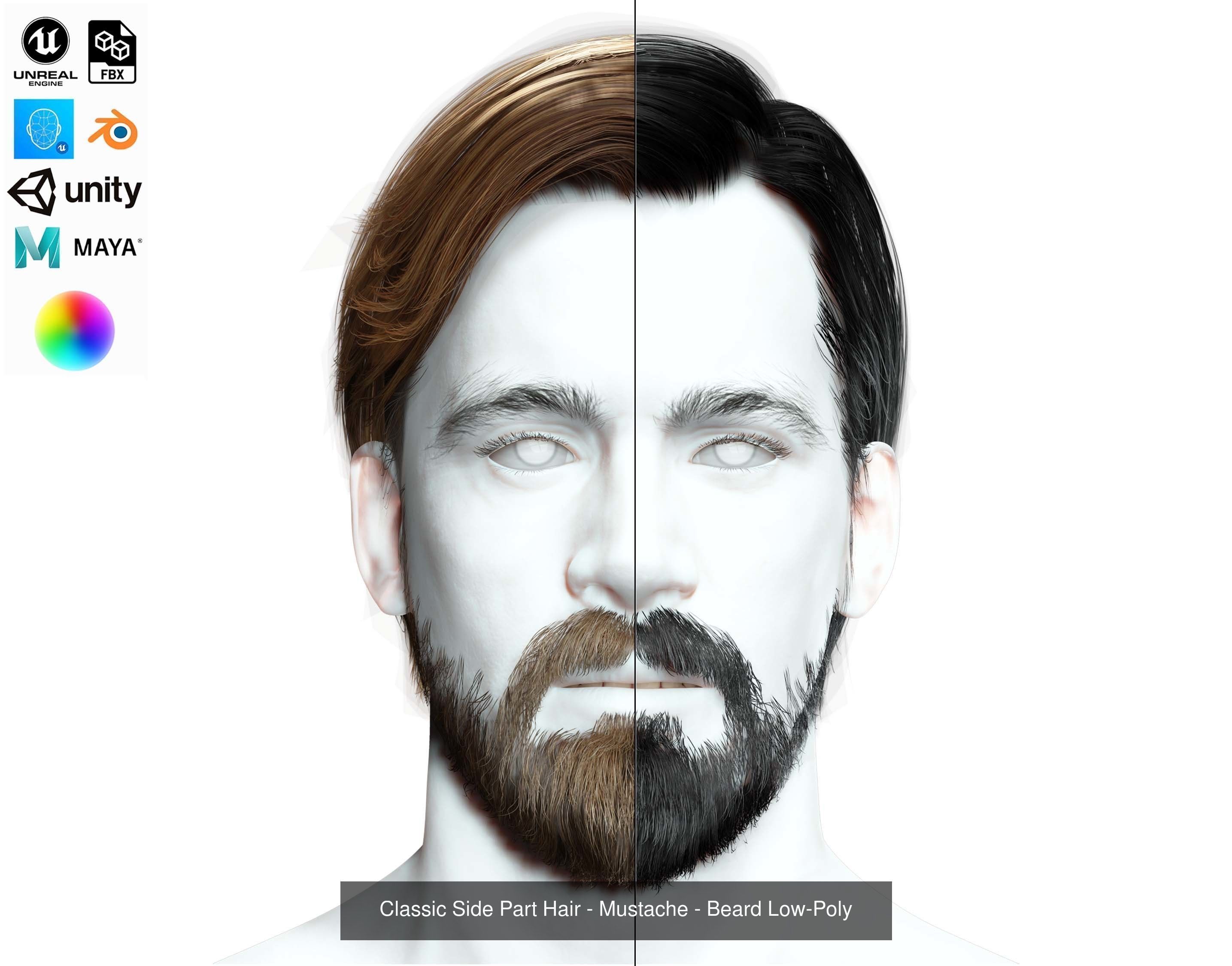 Ultimate hair pack for game and render 3D Model Collection_45