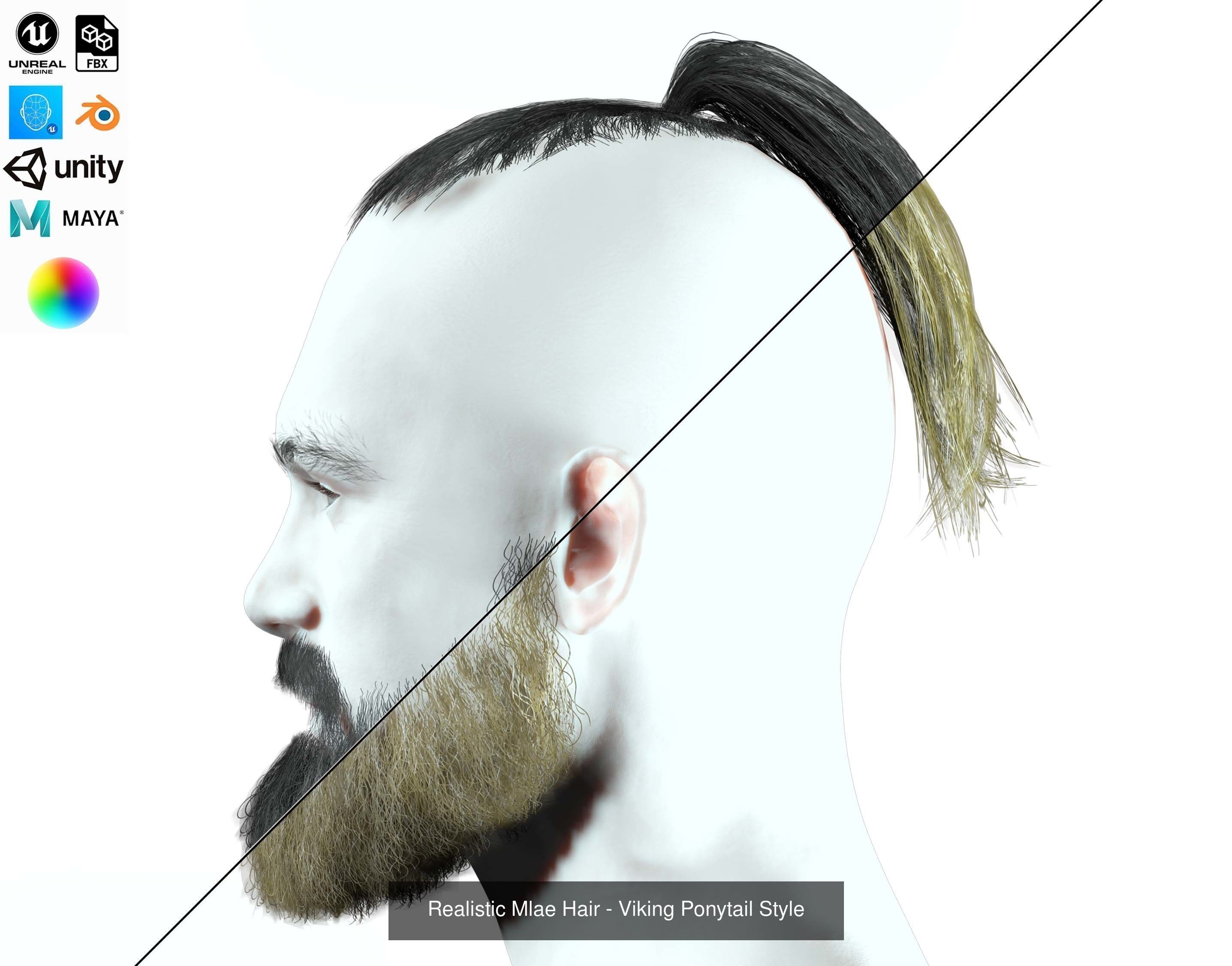 Ultimate hair pack for game and render 3D Model Collection_30