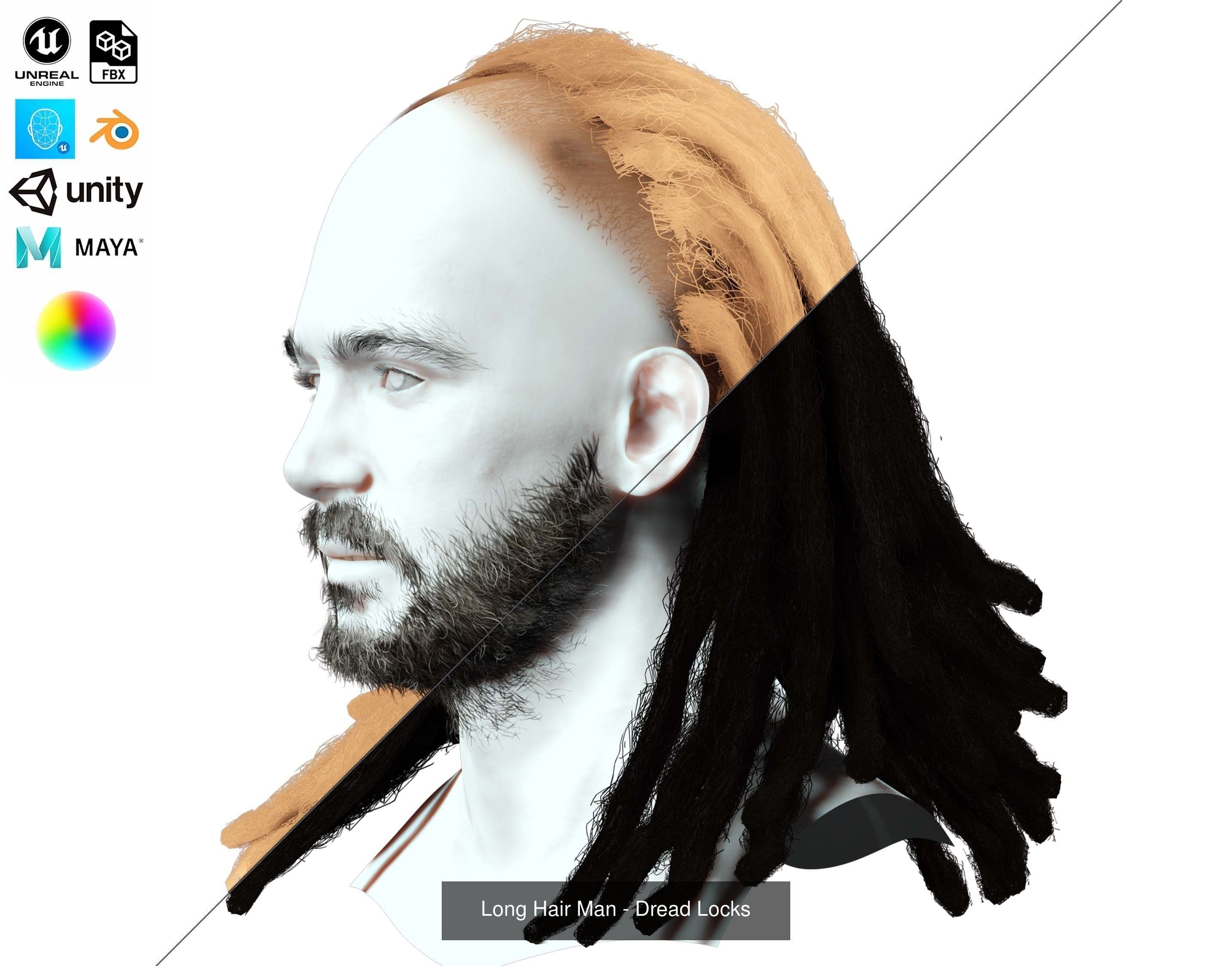 Ultimate hair pack for game and render 3D Model Collection_51