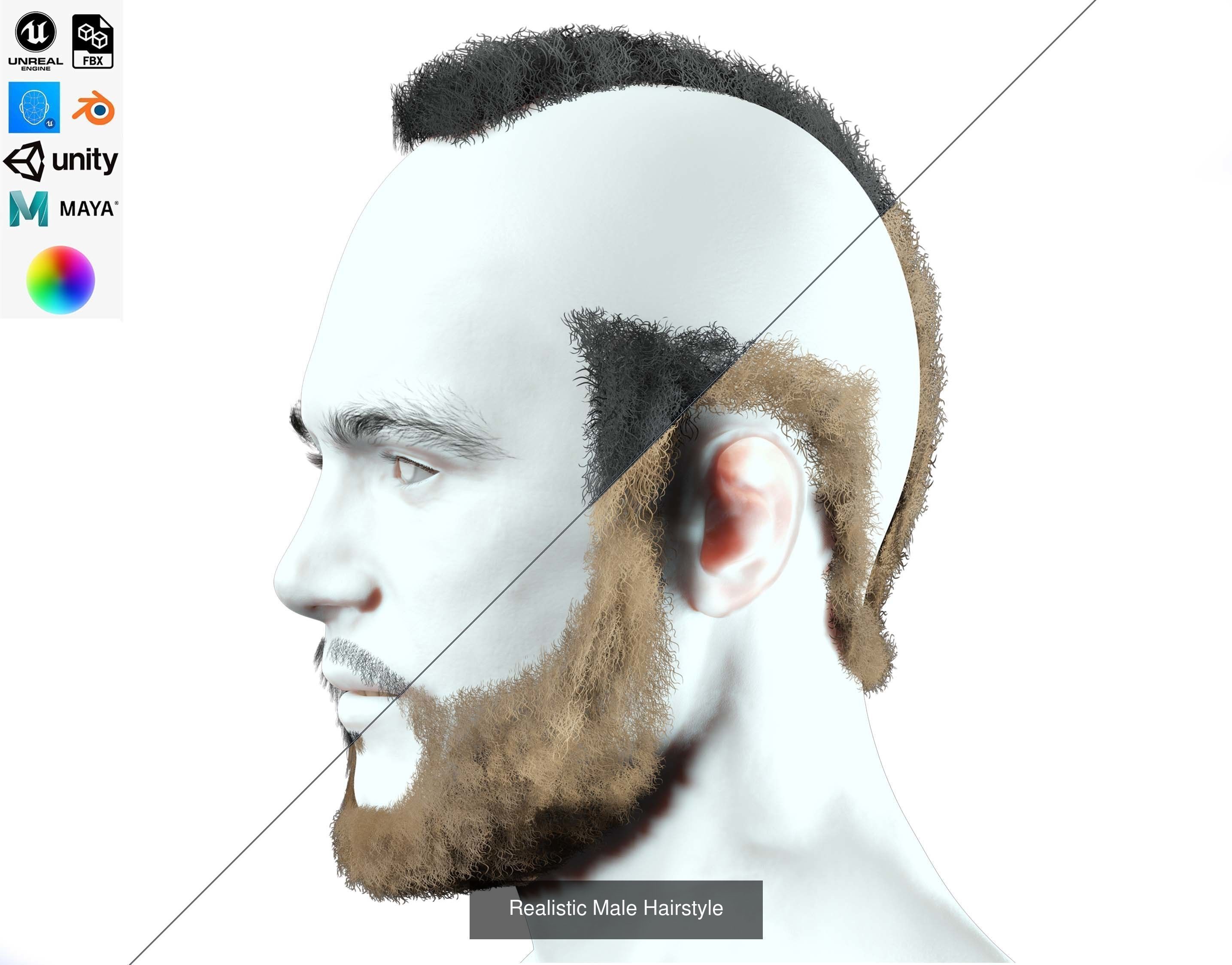 Ultimate hair pack for game and render 3D Model Collection_17