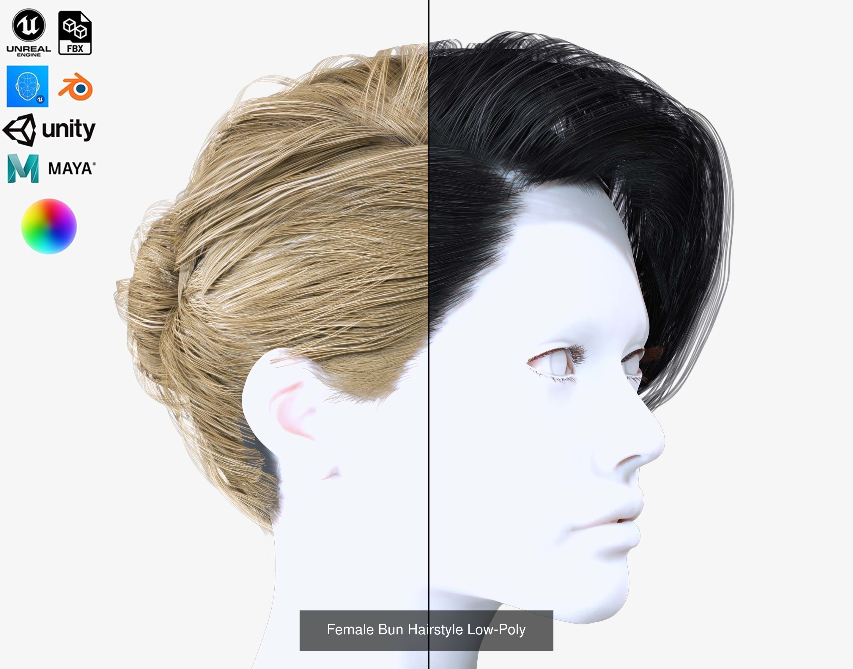 Ultimate hair pack for game and render 3D Model Collection_54