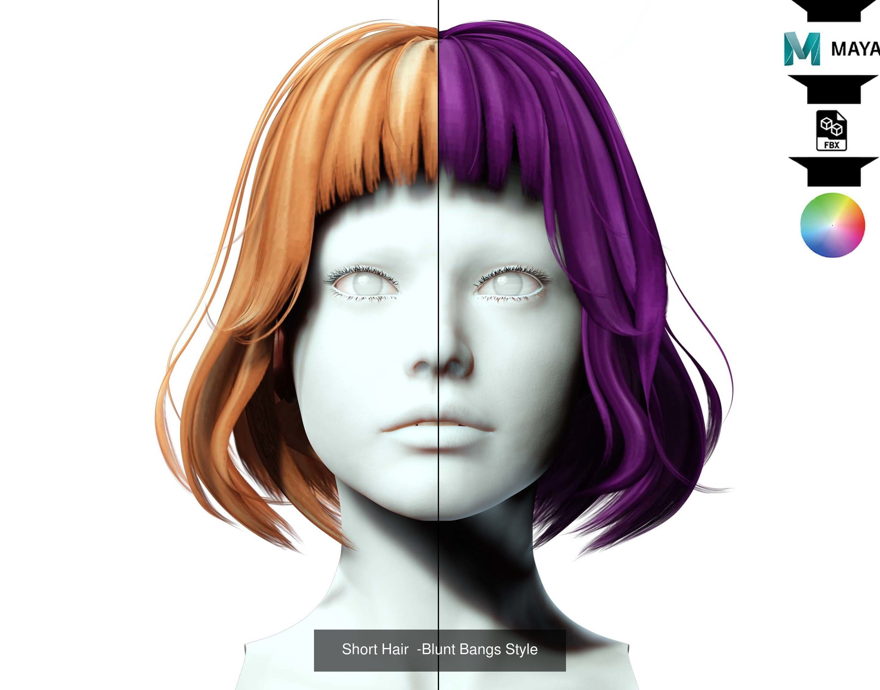 Ultimate hair pack for game and render 3D Model Collection_106