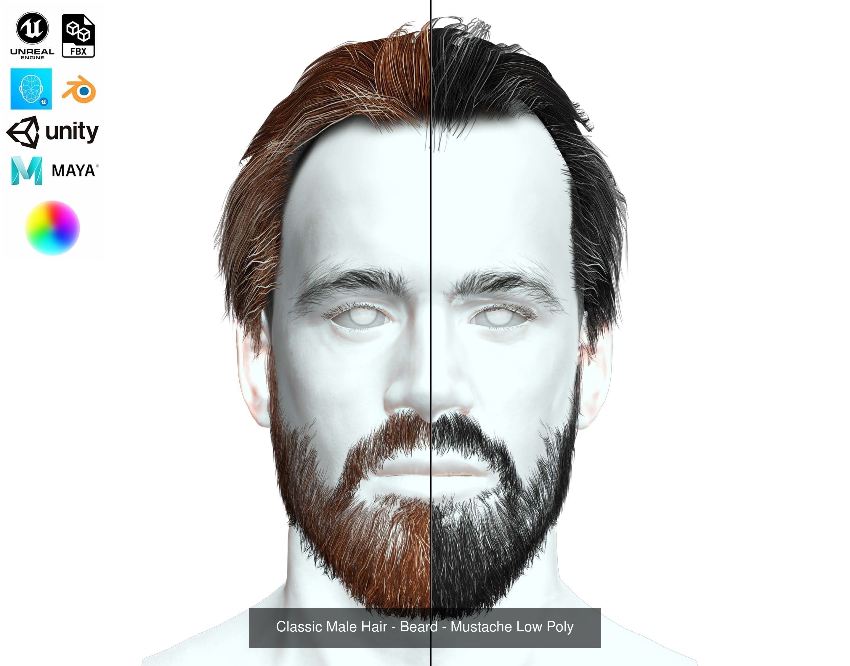 Ultimate hair pack for game and render 3D Model Collection_53