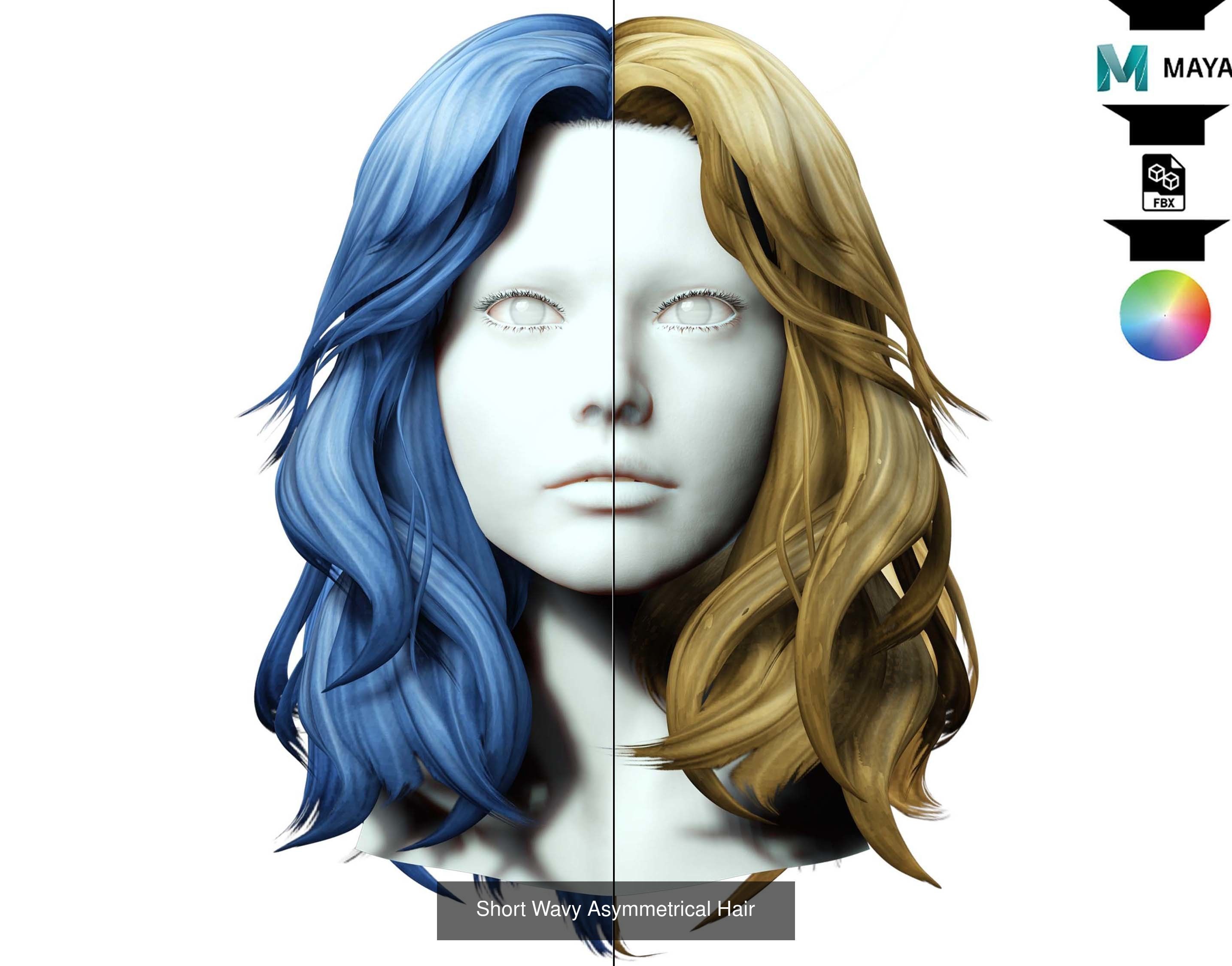 Ultimate hair pack for game and render 3D Model Collection_107