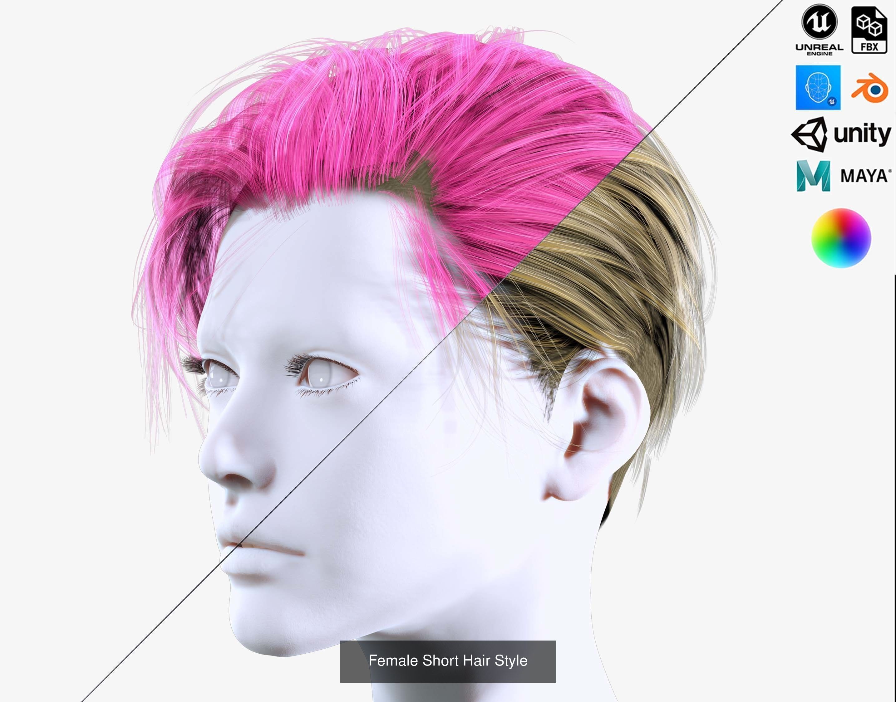 Ultimate hair pack for game and render 3D Model Collection_69