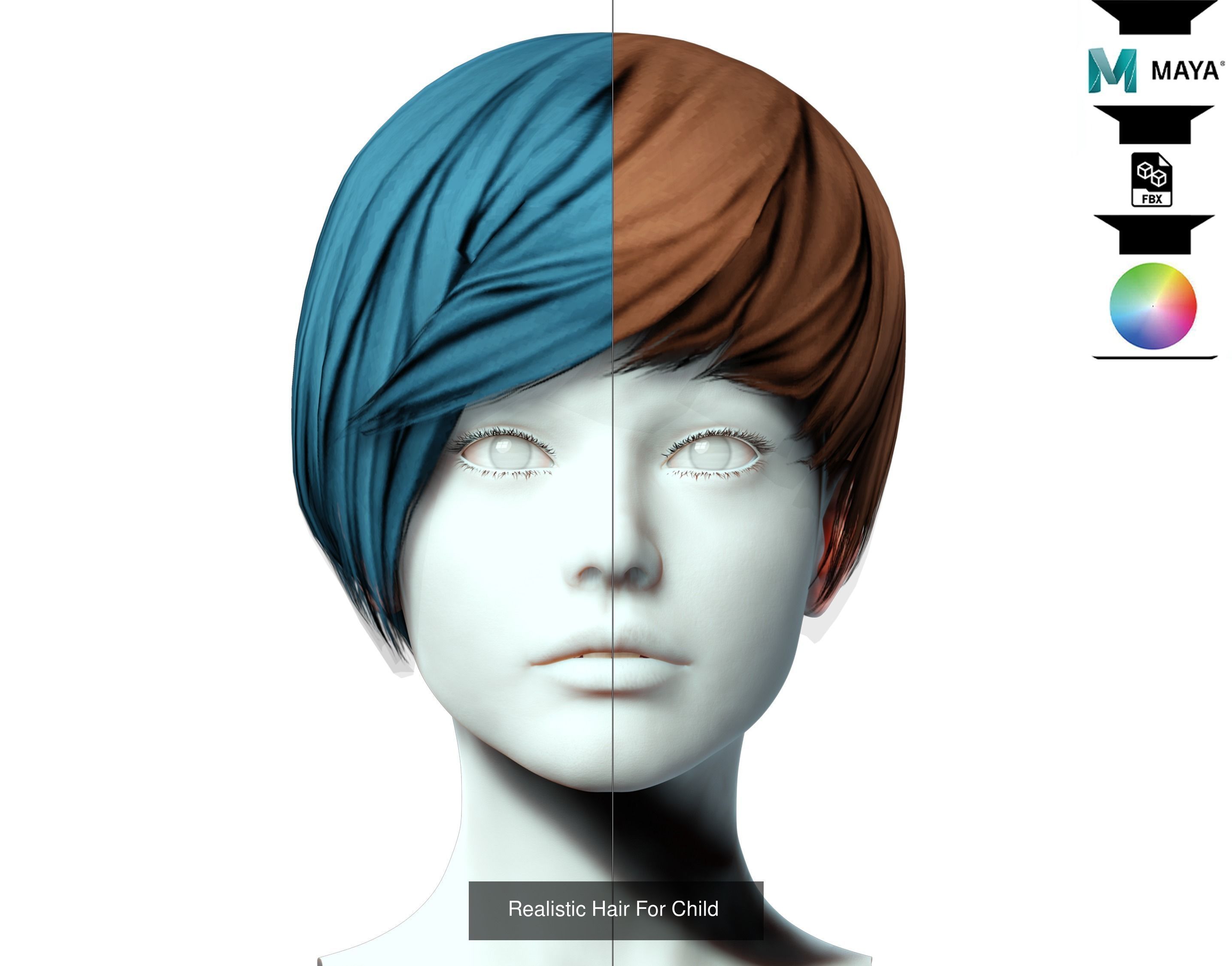 Ultimate hair pack for game and render 3D Model Collection_93